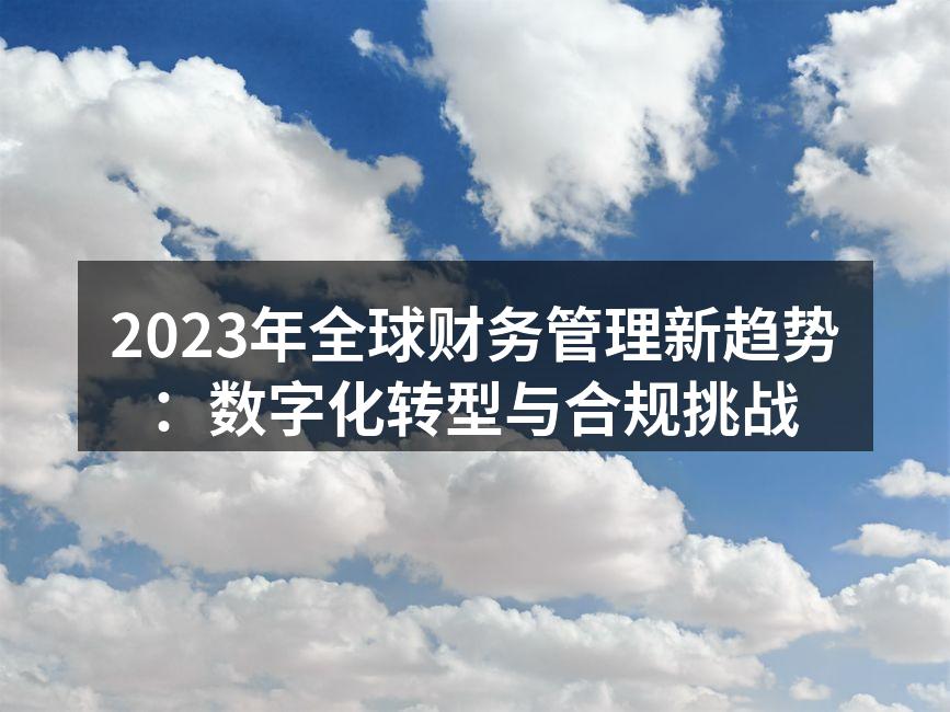 2023年全球财务管理新趋势：数字化转型